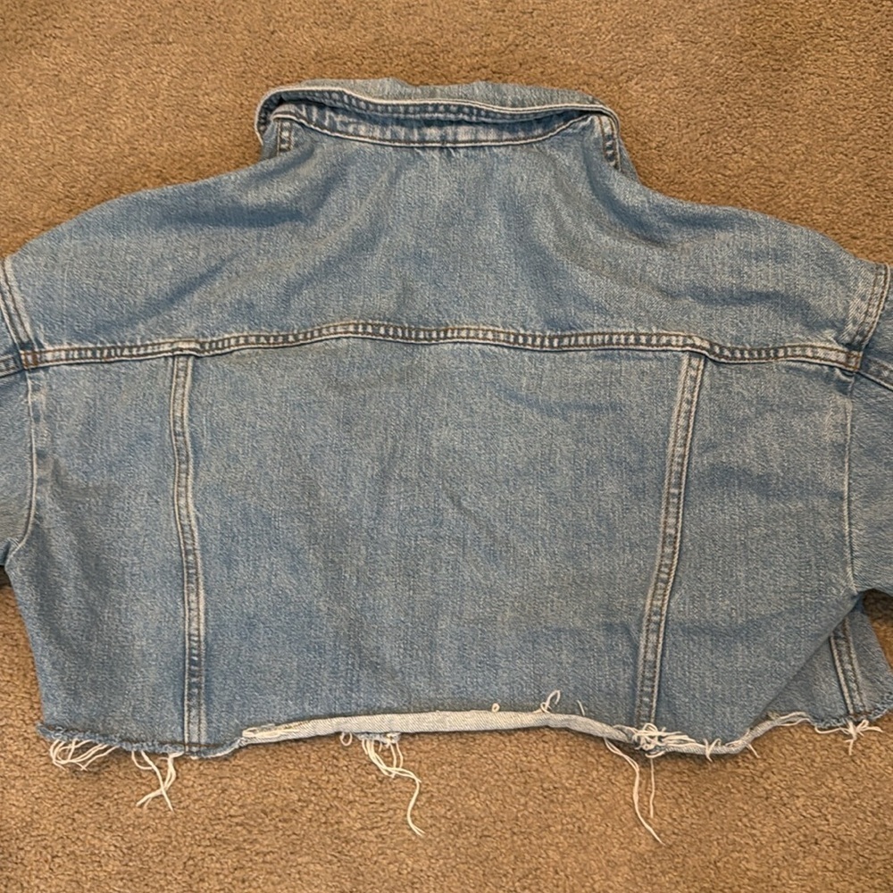 Topshop Moto Cropped Denim Jacket - Picture 5 of 5